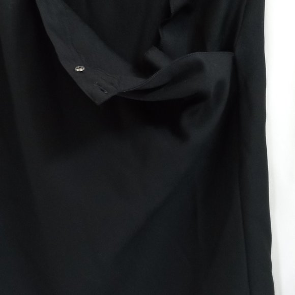 Vintage Donnkenny Black Pencil Skirt Women's Size 14 Elastic Waist Side Pockets - Picture 4 of 7